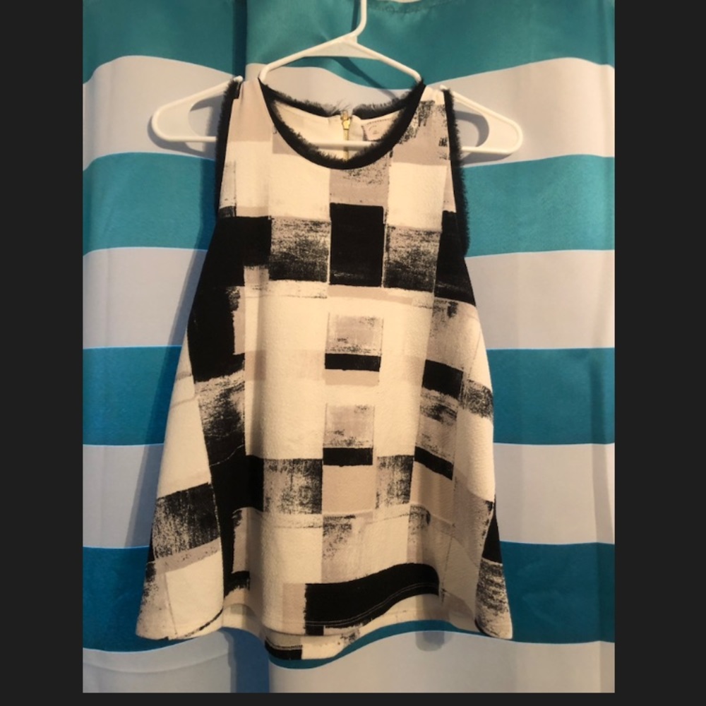 Anthropologie Black and white sleeveless top